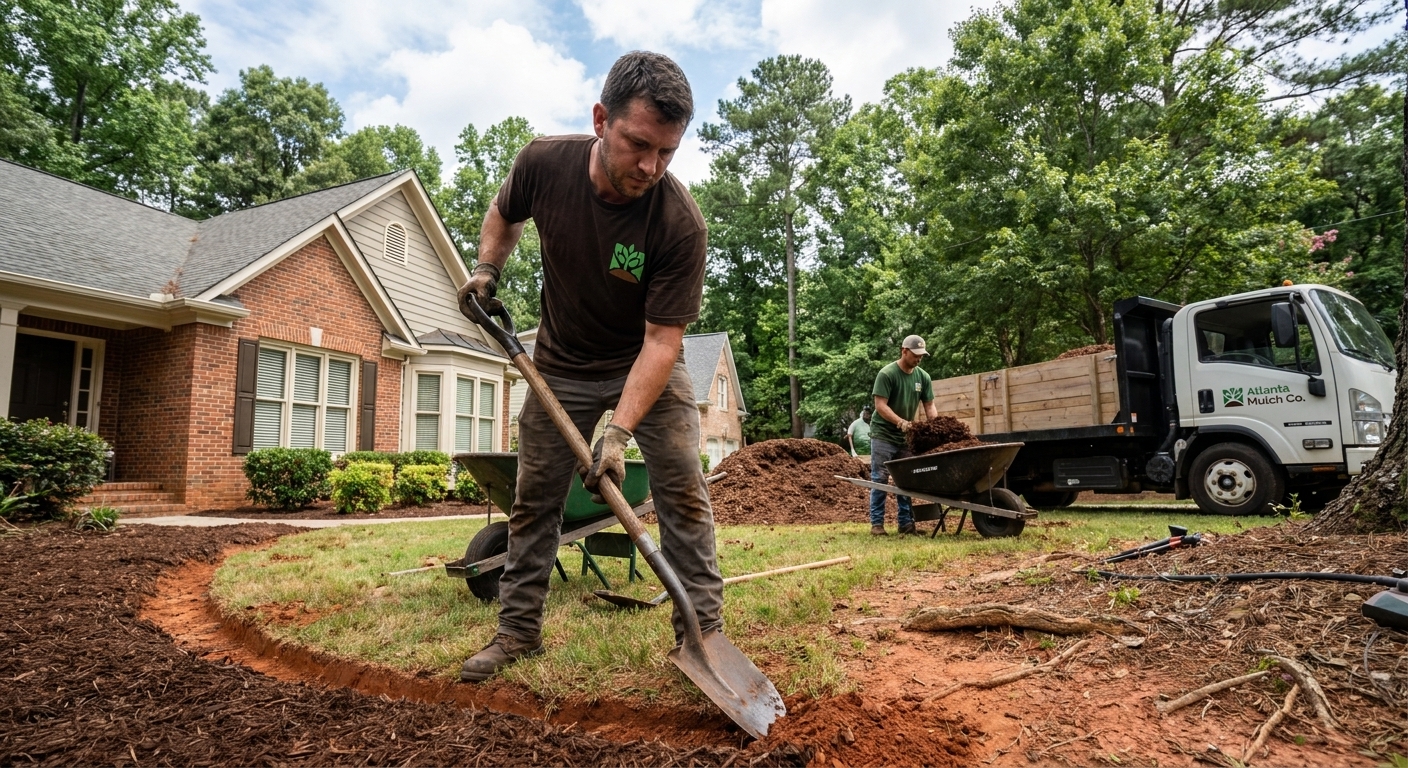 Landscape Bed Edging & Prep in Atlanta, Georgia