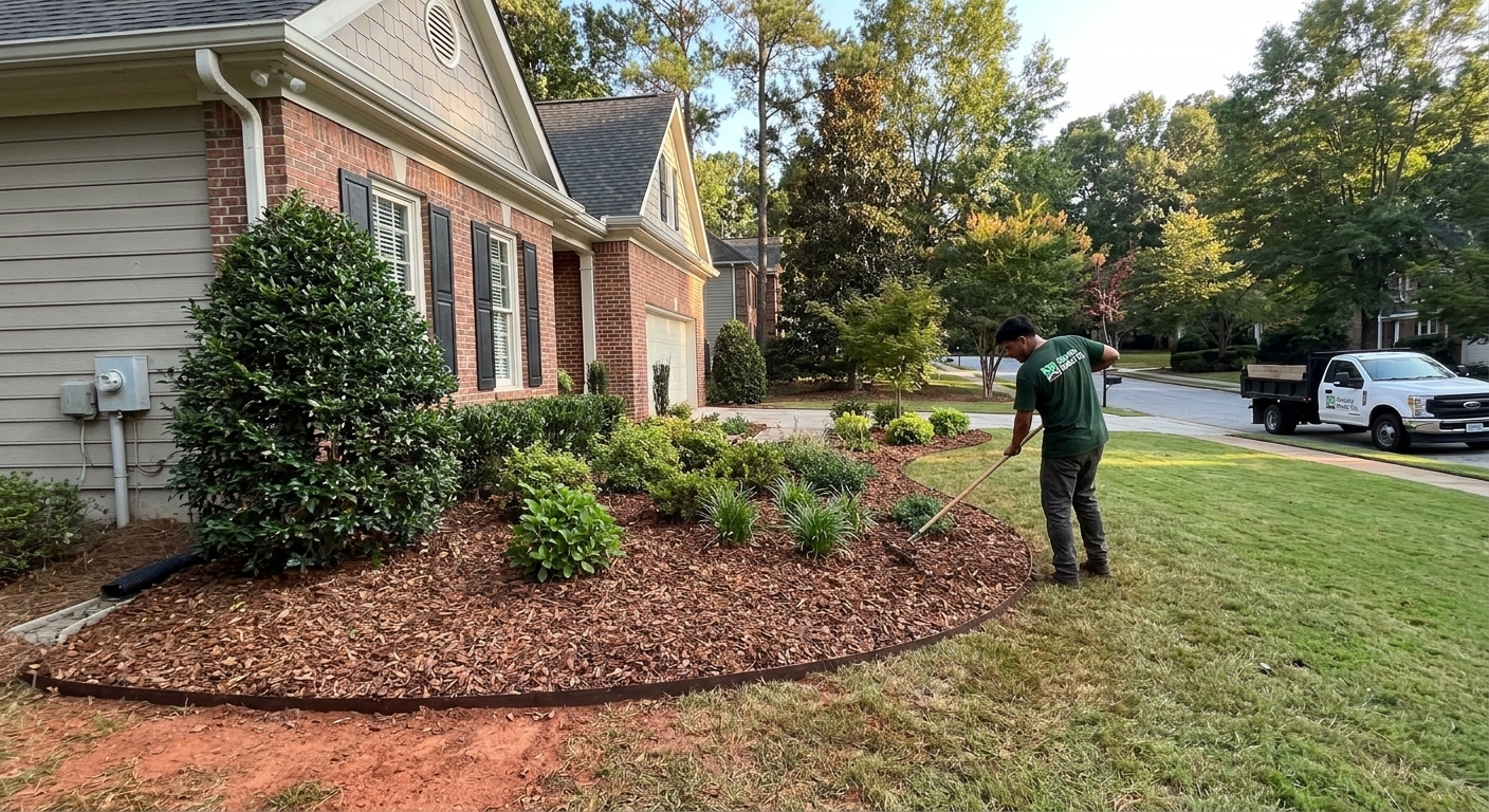 The same bed after fresh mulch installation