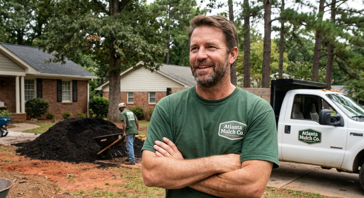Owner of Atlanta Mulch Co. on a job site