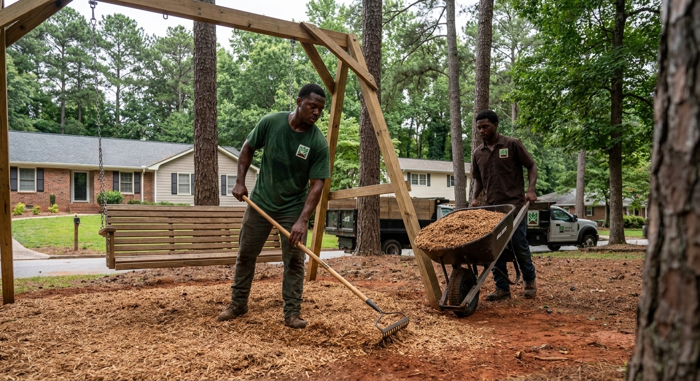 Playground Mulch Installation in Atlanta, Georgia